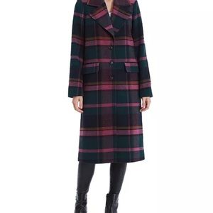 Avec Les Filles plaid coat size L